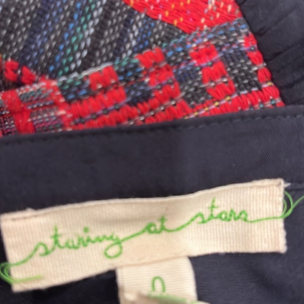 Vintage Anthropologie Staring at stars mini dress, embroidered bodice, lined - Picture 5 of 7